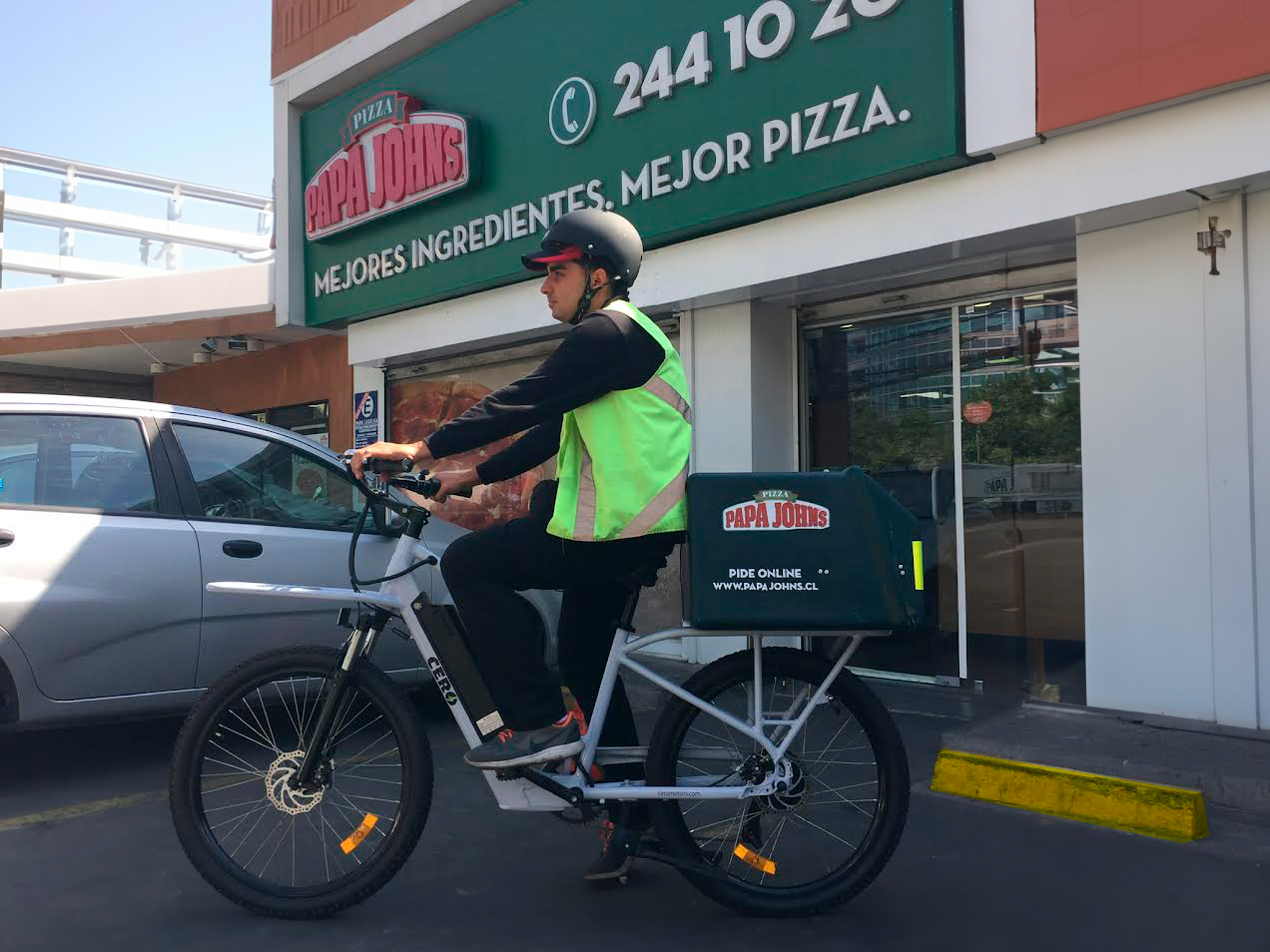 bicicletas electricas ceromotors para pizzeria papa johns delivery papa